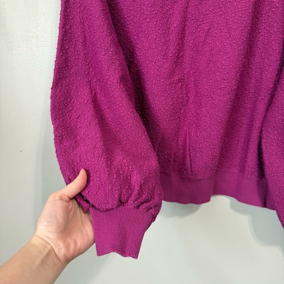 Free People Found My Friend Pullover Sweater in Wild Aster Pink Magenta Size XL - Picture 3 of 8